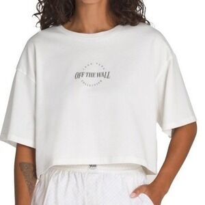 Vans Rylen Short Sleeve Relaxed Cropped Graphic T-Shirt Off White Womens XL NEW